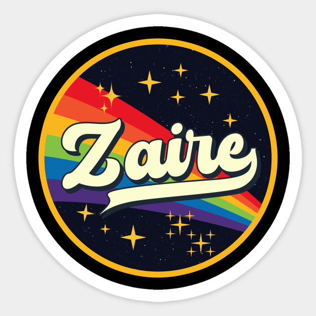 Zaire // Rainbow In Space Vintage Style Sticker by LMW Art